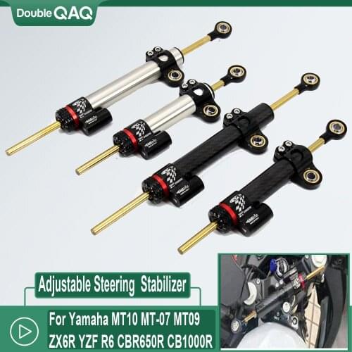 345mm 255mm Universal Motorcycle Adjustable Steering Damper Stabilizer For Yamaha MT10 MT-07 MT09 ZX6R YZF R6 CBR650R CB1000R