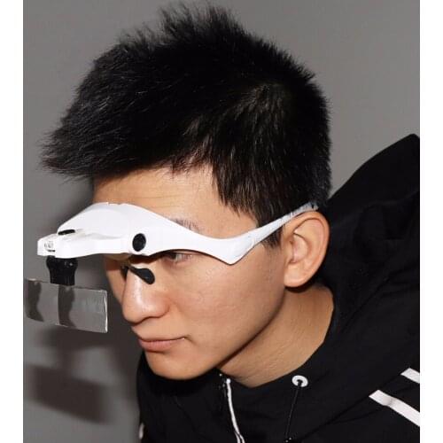 New 1.0X 1.5X 2.0X 2.5X 3.5X 5 Lens Adjustable Loupe Eyeglasses Bracket / Headband Interchangeable Magnifying Glass Magnifier