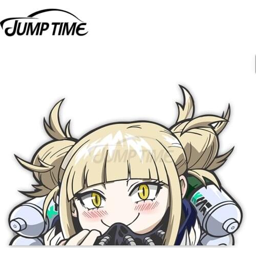JumpTime 13 x 6.8cm For Cute To ga Peek Peeking Peekers Peekabo Window Vinyl Car Bumper Anime Stickers Academia For JDM SUV RV