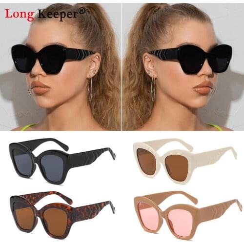 Vintage Oversize Oval Cat Eye Sunglasses Women Luxury Brand Big Thick Frame Women Sun Glasses Trendy oculos de sol masculino