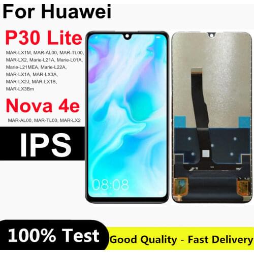 6.15"For HUAWEI P30 Lite LCD Display Screen For Huawei P30 Lite Screen Nova 4e MAR-LX1 LX2 AL01 NOVA 4E LCD replacement