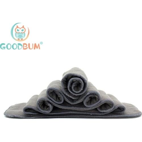 Goodbum 10pcs Quality Baby Nappies Bamboo Charcoal Liner Nappy Diaper Insert 2+2 Layers Bamboo Charcoal For Baby Cloth Diaper