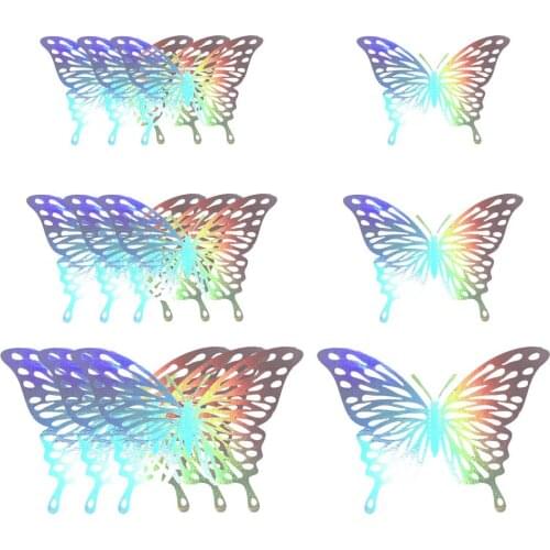 12pcs 3D Hollow Butterfly Wall Sticker for Wedding Decoration Living room Window Home Decor Colorful Silver Butterflies Stickers