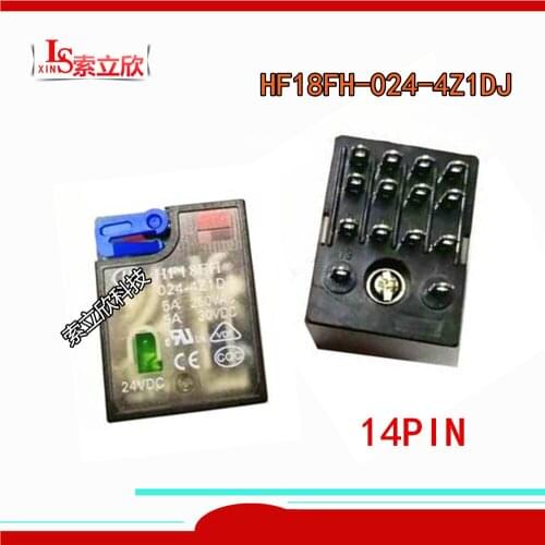 2PCS/LOT 100%NEW relay HF18FH-024-4Z1DJ HF18FH 024-4Z1DJ HF18FH 024 4Z1DJ 5A 24VDC 14PIN base SZX-SMF-14HN