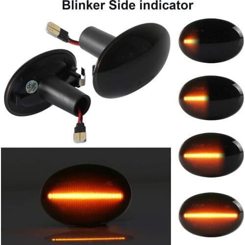 2X Flowing Turn Signal Light Dynamic LED Side Marker Side Indicator Light For BMW MINI Cooper R55 R56 R57 R58 R59 CL-R56-LSM-SM