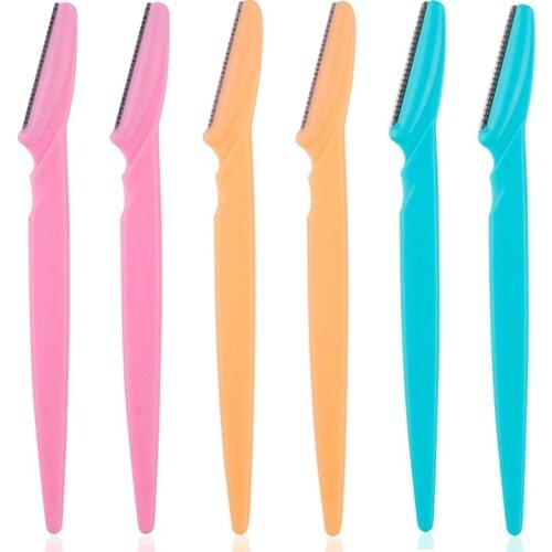 3/6/9pcs Color Eyebrow Trimmer Blade Mini Portable Beauty Tool Unisex Hair Trimmer Mens Razor Woman Makeup Accessories