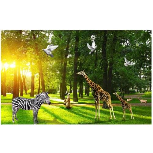 3d photo wallpaper custom 3d murals wallpaper mural Animals wall The wizard of oz forest background of the animal kingdom wall