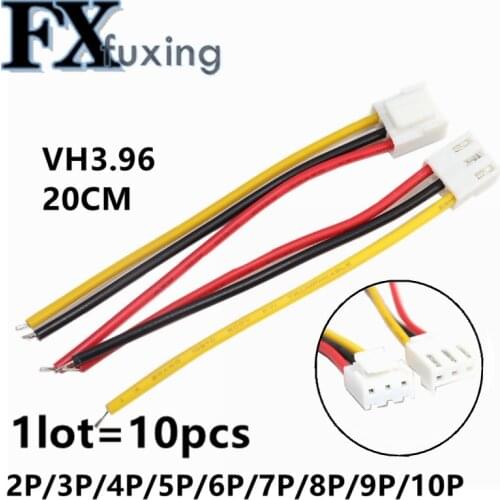 5PCS JST VH3.96 VH 3.96mm Female Housing Plug Connector Wire Cable 2 3 4 5 6 7 8 9 10Pin 22AWG Wire 20cm Length