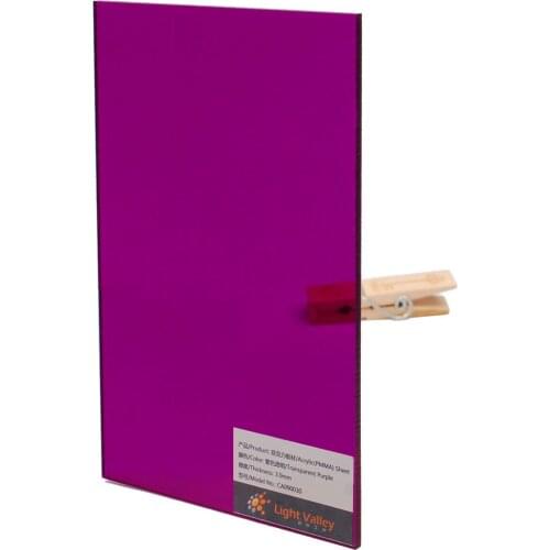 Acrylic/PMMA Cast Transparent/Tinted Color Sheets 3.0mm for Jewelries, Crafts, Art Works, Decoration - Purple (373)
