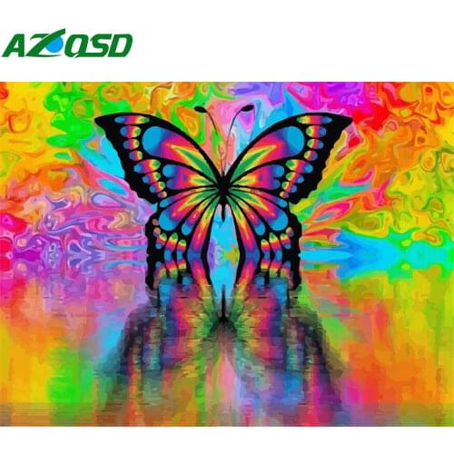 AZQSD Paint By Numbers Butterfly Wall Art Gift Oil Painting By Numbers Animal HandPainted Home Decor Gift Kits Drawing Canvas