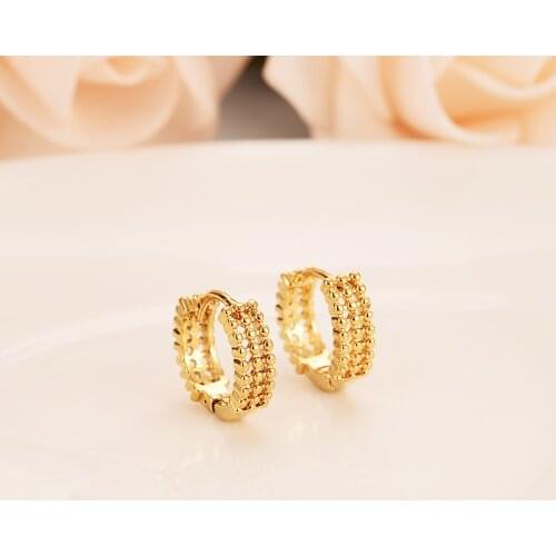 Bangrui New Fashion Women/Girls Earrings Jewelry / Yellow Gold Filled Hoop Earrings Jewelry For Africa/Dubai