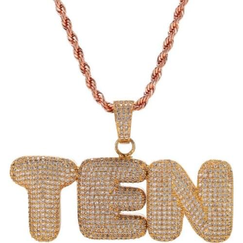 Large alphanumeric symbols AAAA zircon inlay can be freely stitched European and American style hip-hop person