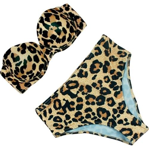 Womens Solid Color Bikini Set Sexy Strapless Bra with High Waist Briefs Split Style 2Pcs Swumsuit for Vacation Honeymoon Wear