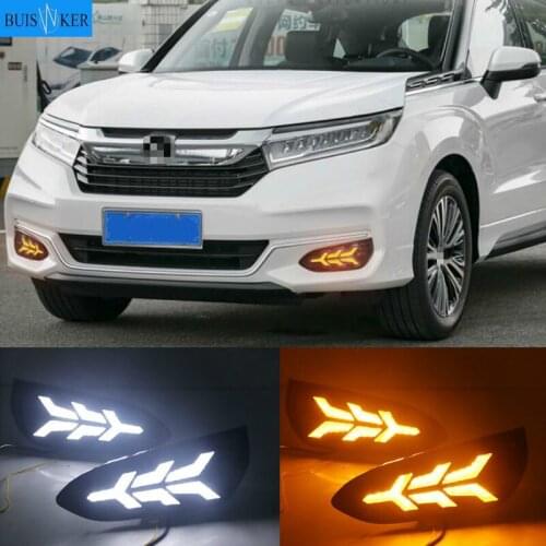 1 Set DRL Daytime Running Lights Daylight 12V ABS Fog Lamp Cover With Turn Yellow Signal Light For Honda AVANCIER 2020