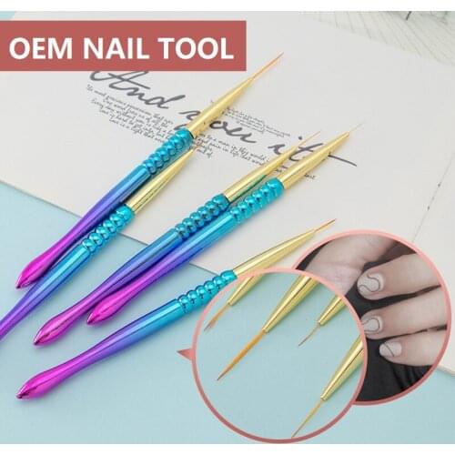 Gradient Crystal Nail Brush Set For Drawing Line Grid Acrylic Nail Art Liner Painting Pen DIY UV Gel Brushes Manicure Tools