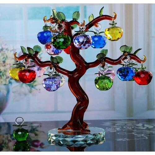 Crystal Apple Tree Home Decoration wedding gift to send to friends living room TV cabinet wine cabinet decorative