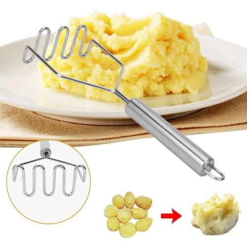 Potato Crusher Durable Kitchen Tool Stainless Steel Wave Shape Potato Masher