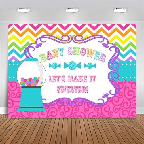 Mocsicka Lets Make It Sweeter Backdrop Candy Newborn Baby Shower Child Birthday Background Photography Decoration Photo Studio