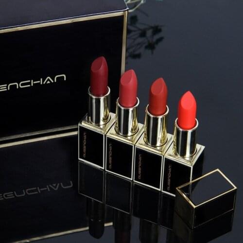 Black Gold Tube Lipstick Set Is Not Easy To Fade, and Does Not Stick To The Cup To Develop 4 Lipstick Gift Boxes Gift Cosmetics