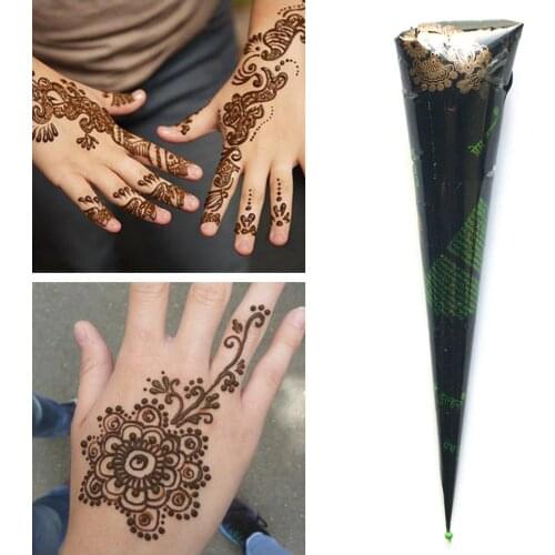 New Henna Brown Cone Waterproof Tribal Tattoo Paste for Stencil Body Art Paint Indian Mehndi Henna Tattoo Cream Cone Hand Finger