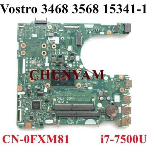 NEW 15341-1 i7-7500U FOR DELL Vostro 14 3468 15 3568 Laptop Notebook Motherboard CN-0FXM81 FXM81 Mainboard 100% tested