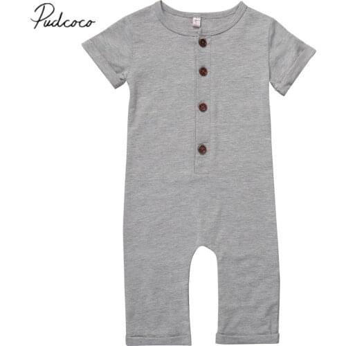 Citgeett Newborn Toddler Baby Boy Girl Romper 2017 Solid Jumpsuit Clothes Outfits 0-24M SS
