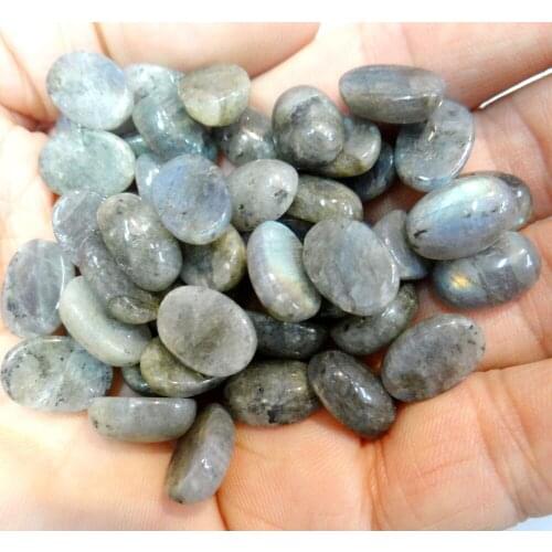 12*16mm Natural Gem stone labradorite Quartz crystal Cabochon Pendant for diy charms Jewelry making necklace Accessories 20PCS