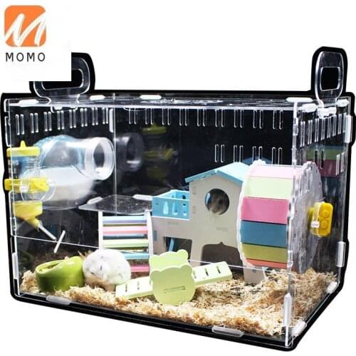 Transparent Single-Layer Hamster Acrylic Cage Rat Cage Transparent Oversized Villa Supplies Toys