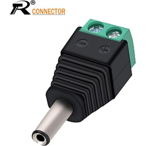 R Connector 1pc Power DC Jack CCTV System Video Balun 5.5*2.5mm DC Power Plug Terminals Connector Adapter