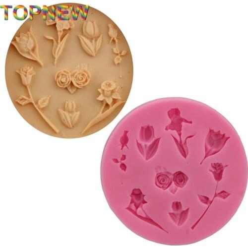 Flower Shape Silicone Chocolate Mould Cake Decoration Mold Bakeware Cooking Tools Kitchen Accessories 2849