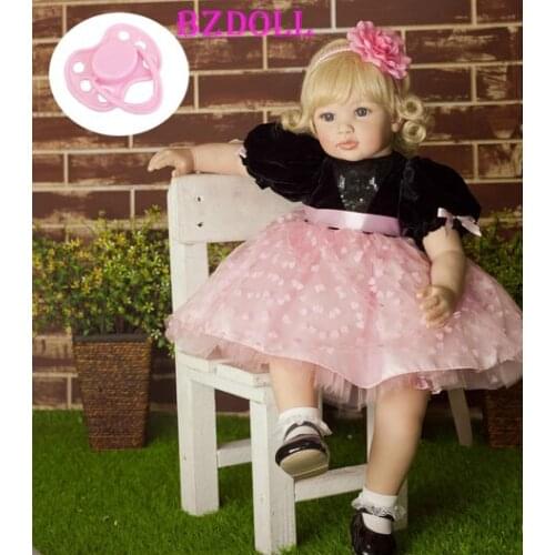 60 CM Vinyl Silicone Reborn Toddler Doll Newborn Girl Babies Princess Birthday Gift Bedtime Play House Toy