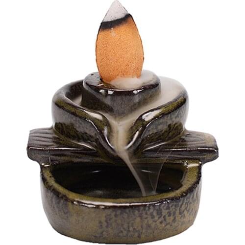 Waterfall Incense Burner Backflow Ceramic Incense Holder Incense Fountain Backflow Incense Cones for Home Decor Office Hot