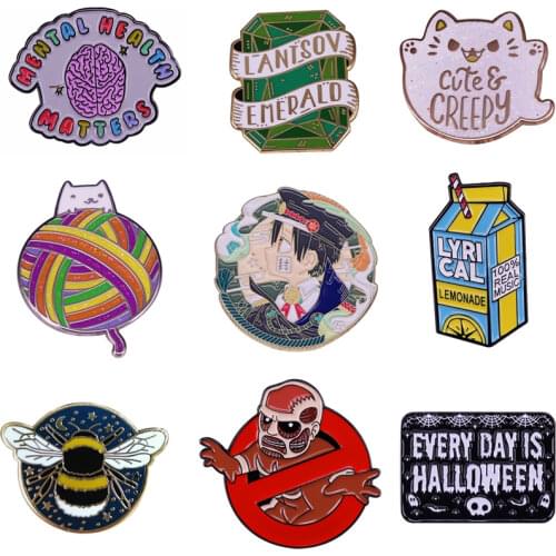 AD802 Patchfan Funny Pins Brooch Metal Badge for Backpack Clothes Shirt Collar Enamel Pin Fans Gifts For Women Men