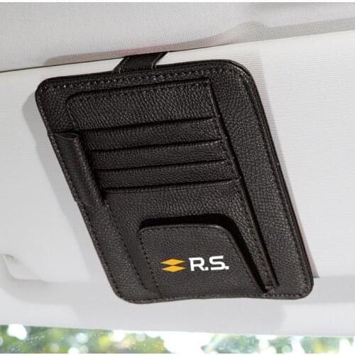 Car Vehicle Sun Visor Sunglasses Eyeglasses Glasses Holder Clip Credit Card Package ID Storage Bag for Renault koleos duster
