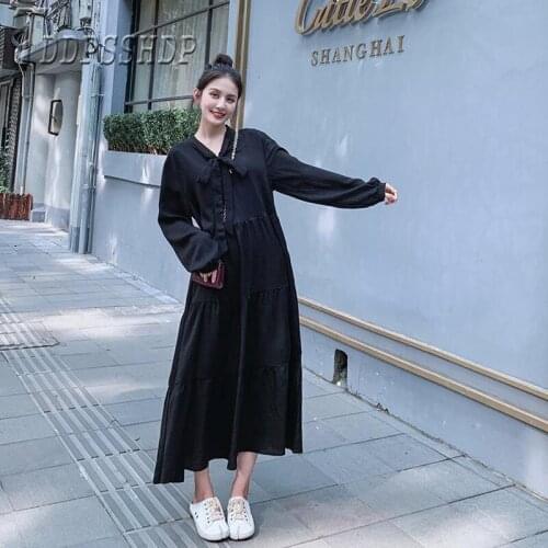2020 Plus Size XL-6XL Women Dress Long Sleeve Loose Female Dresses