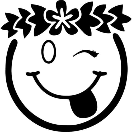 15.6X15.7CM Hawaiian Smile Happy Face Window Trunk Decal Decoraiton Car Sticker