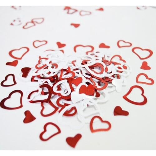 150g White&Red Hollow Love Heart Wedding Anniversary Party Sprinkles Confetti Engagement Bridal Marriage Birthday Table Scatters