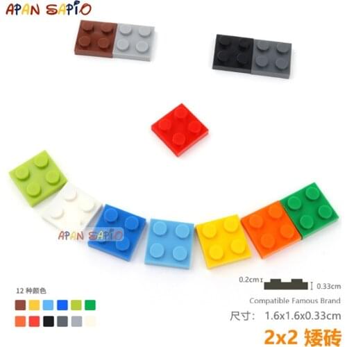 30pcs/lot DIY Blocks Building Bricks Thin 2X2 Educational Assemblage Construction Toys for Children Size Compatible With 3022