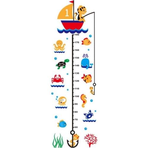 3D Cartoon Height Measure Wall Sticker Kids Room Nursery Child Growth Chart Wall Decal Baby Gift Animal Decor Home Accessories
