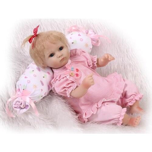 42CM Reborn Dolls Naked Doll Lifelike Baby Reborn Toys Babe for Children Princess Girl Birthday Christmas Gifts with Pillow