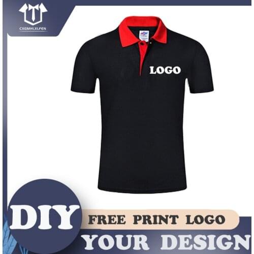 8-color POLO shirt custom LOGO color matching lapel short sleeve printing LOGO an Polo Shirt Mens Casual POLO