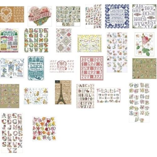 Alphabet series 25 photoes choose , 100% cotton threads Cross stitch sets styles Lovely Counted Cross Stitch Kit 4 1
