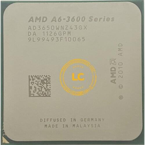 AMD A6-Series A6-3650 A6 3650 2.6 GHz Quad-Core CPU Processor AD3650WNZ43GX Socket FM1