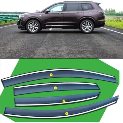 For Cadillac XT6 2018-2021 Car Styling Chrome Car Window Sun Vent Visor Rain Guards Sun/Rain Shield Exterior Decoration YJD