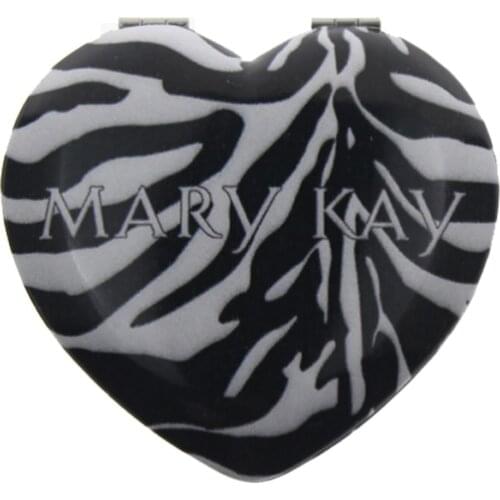 7*7cm Heart Shape Double Side Aluminum Zebra Printed Specchietto Trucco Espelho Para Maquiagem Handspiegel Mini Mirror