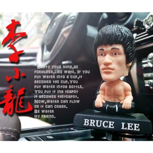 12.5cm Bruce Lee Figure Toy Wacky Wobbler Action Figures Doll With Base Car Decoration