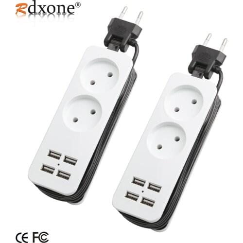EU plug socket Portable Desktop Socket 1AC/2AC 4USB Charging plug socket For Phone Ipad