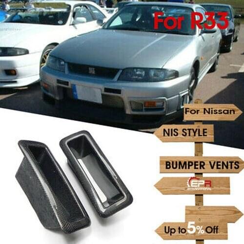 FRP Fiber Black or Grey Unpainted Bumper Vents Exterior accessories Body kit For Nissan R33 Skyline NIS N1 Style