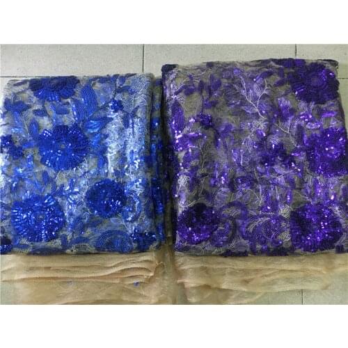 Good Looking African Indian Lace Fabric with Shinny Sequins Material JRB-6.0301 for Fashion Dress