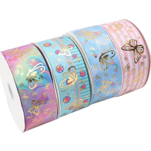 HSDRibbon 75mm 3 inch hsd-design custom Butterfly series on Grosgrain Ribbon